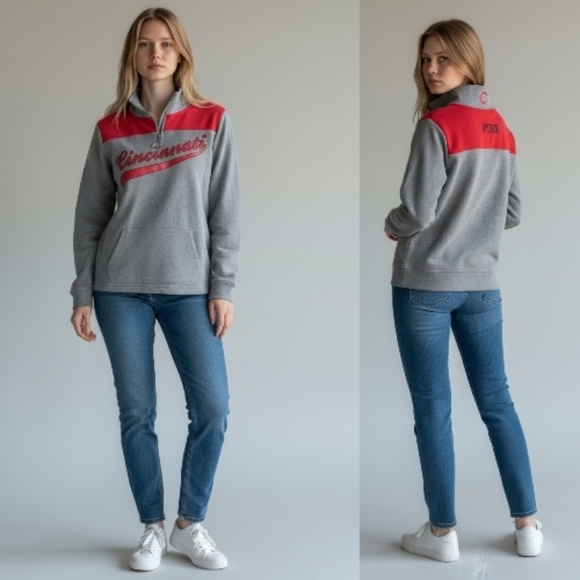 PINK Victoria's Secret Tops - VS PINK Cincinnati Reds Sweatshirt